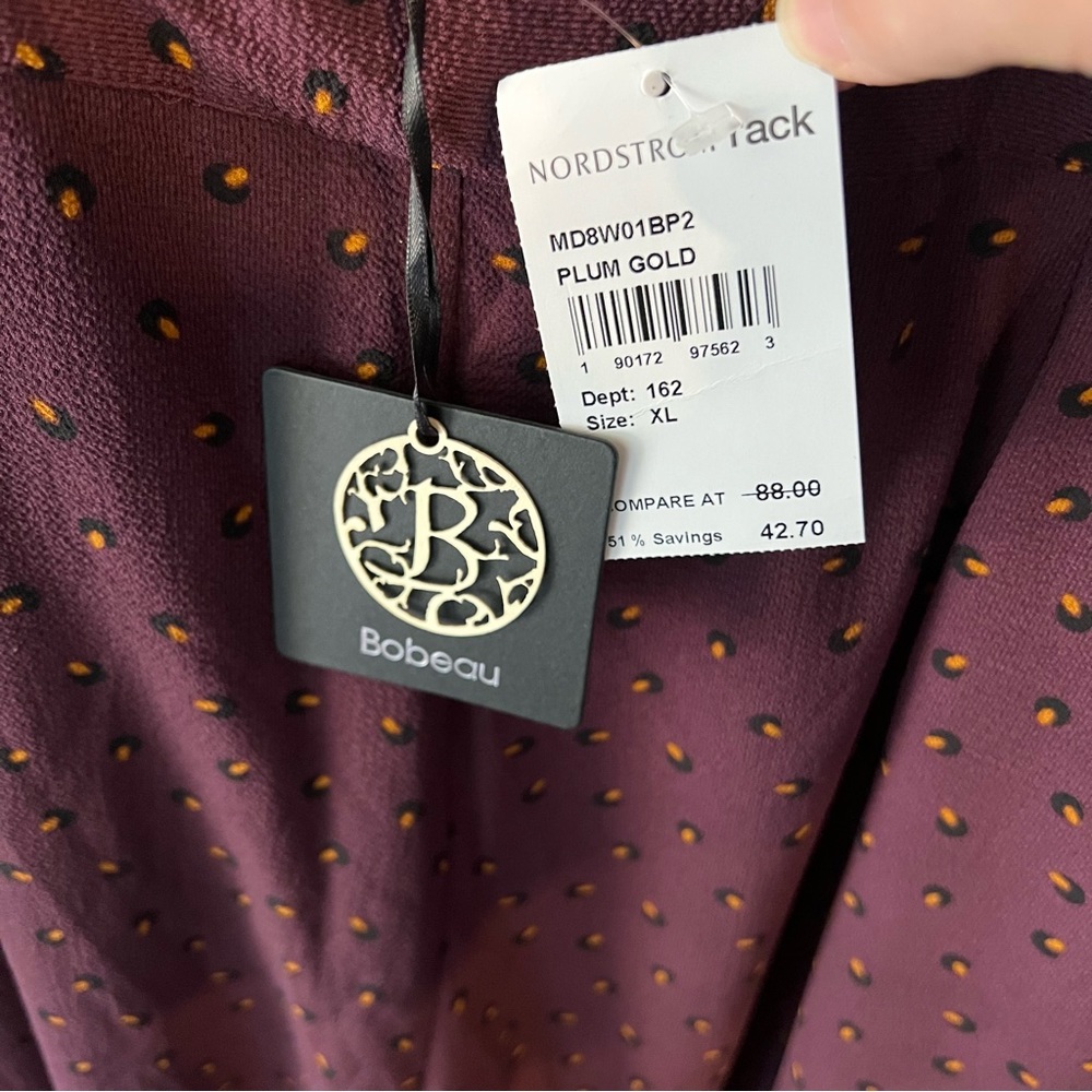 Bobeau Printed ruffle apron cropped jumpsuit - Picture 10 of 12